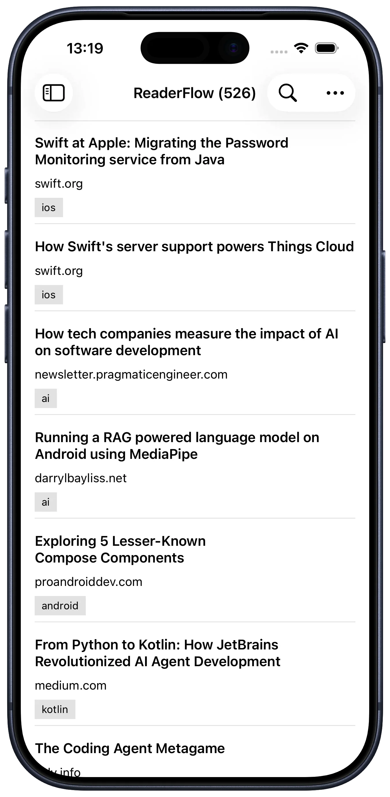 ReaderFlow library on iPhone